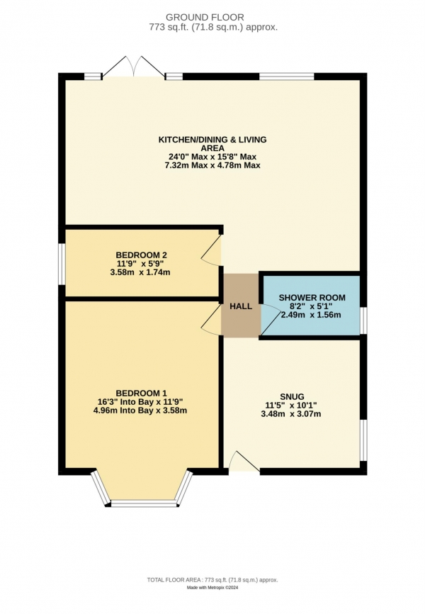 Floor Plan Image for 2 Bedroom Detached Bungalow for Sale in Abbey Road, Blackpool, FY4 2LB