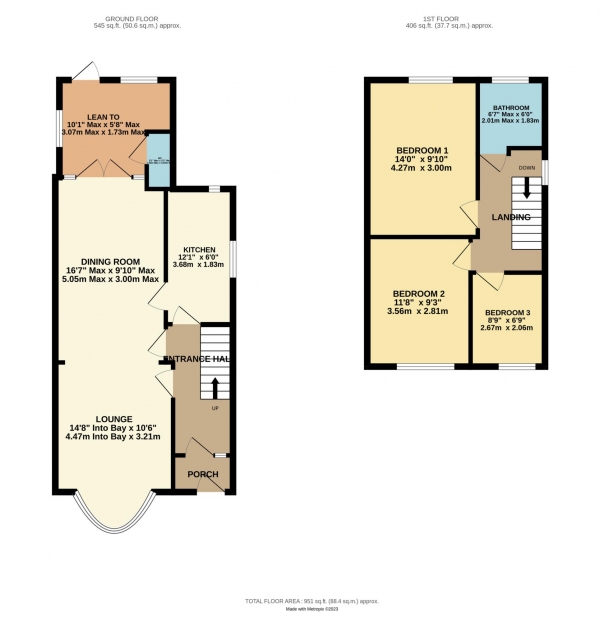 Floor Plan for 3 Bedroom Semi-Detached House for Sale in Rose Avenue, Blackpool, FY1 5NU, FY1, 5NU -  &pound95,000