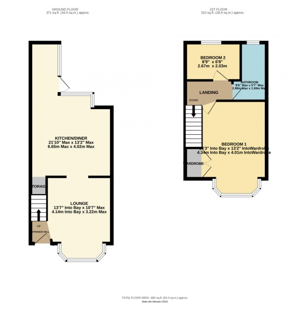 Floor Plan Image for 2 Bedroom Terraced House for Sale in Southbank Avenue, Blackpool, FY4 5BX