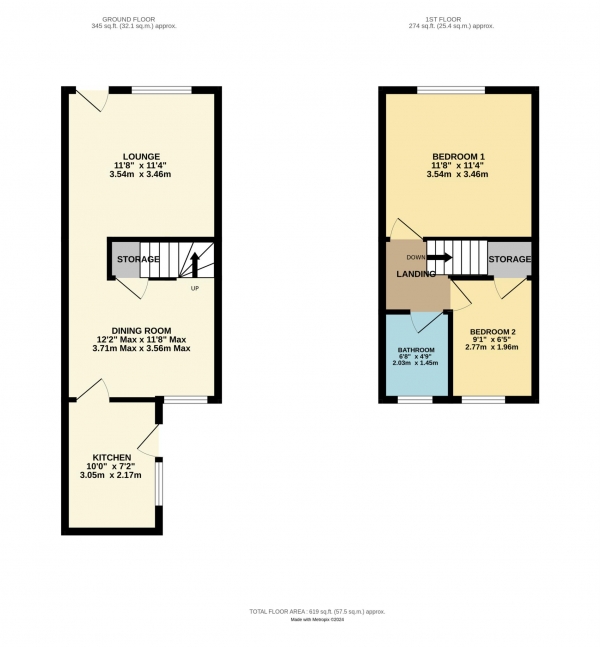 Floor Plan Image for 2 Bedroom Terraced House for Sale in Freckleton Street, Blackpool, FY1 4AW