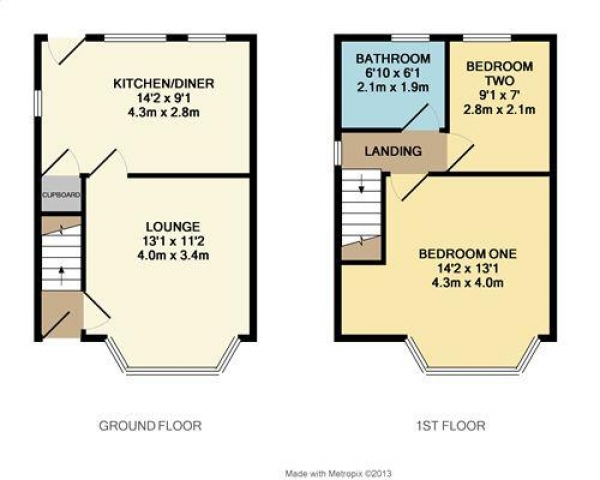 Floor Plan for 2 Bedroom Semi-Detached House for Sale in Newhouse Road, Blackpool, FY4 4PB, FY4, 4PB -  &pound115,000