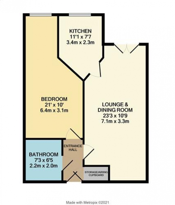 Floor Plan Image for 1 Bedroom Flat for Sale in Ensign Court, Westgate Road, Lytham St Annes, FY8 2TS