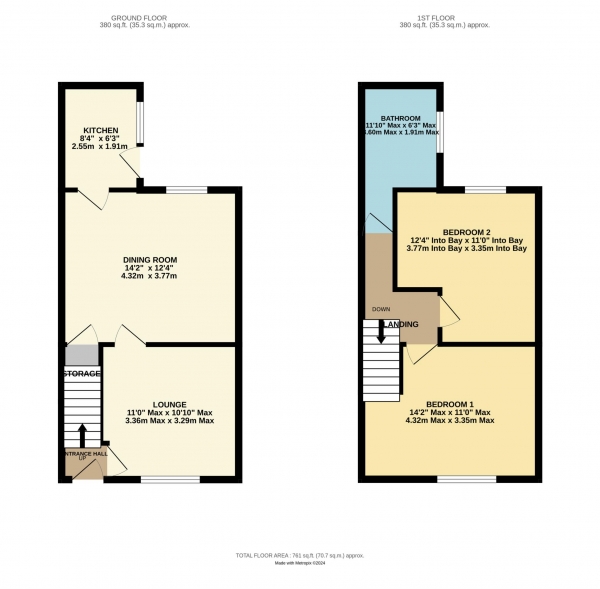 Floor Plan Image for 2 Bedroom Terraced House for Sale in Seymour Avenue, Blackpool, FY1 6JH