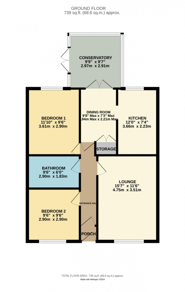 Floor Plan Image for 2 Bedroom Bungalow for Sale in Kildonan Avenue, Blackpool, FY4 5NL