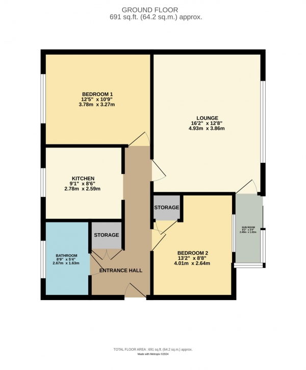 Floor Plan Image for 2 Bedroom Flat for Sale in Crescent Court, Promenade, Blackpool, FY4 1ST