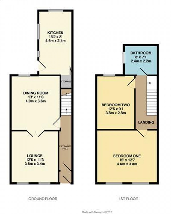 Floor Plan Image for 2 Bedroom Terraced House for Sale in Moore Street, Blackpool, FY4 1DB