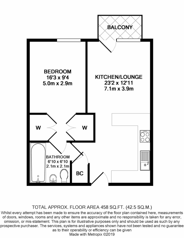 Floor Plan Image for 1 Bedroom Apartment for Sale in Blackfriars