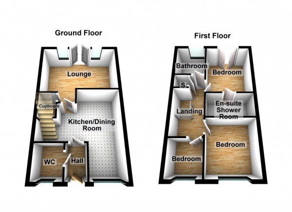Floor Plan Image for 3 Bedroom Mews for Sale in Sable Way, Manchester