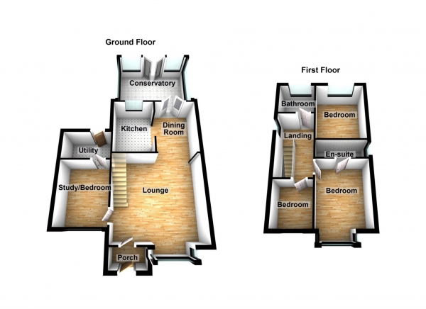 Floor Plan Image for 3 Bedroom Link Detached House for Sale in The Heath, Ashton Under Lyne