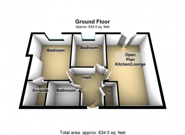 Floor Plan Image for 2 Bedroom Apartment for Sale in Commercial Street, Hyde