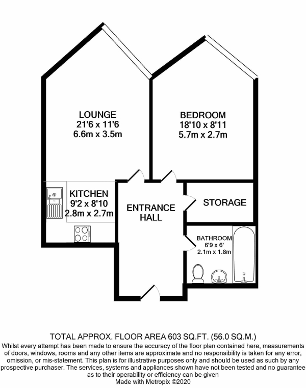 Floor Plan Image for 1 Bedroom Apartment for Sale in Leaden Hill, COULSDON, Surrey, CR5