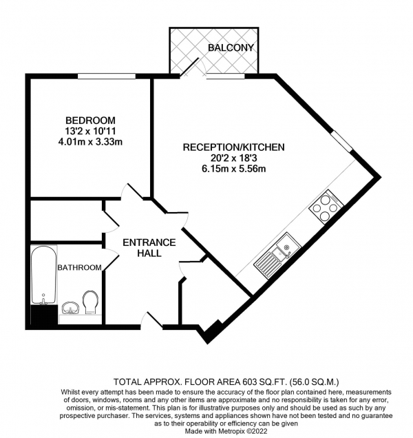 Floor Plan Image for 1 Bedroom Apartment for Sale in Leaden Hill, Coulsdon, CR5