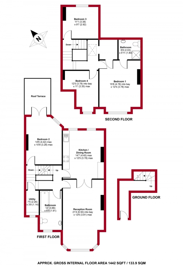 Floor Plan Image for 4 Bedroom Flat to Rent in Stapleton Hall Road, Stroud Green, N4