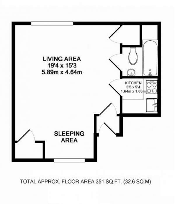 Floor Plan Image for Studio to Rent in Lodge Drive, Palmers Green, N13