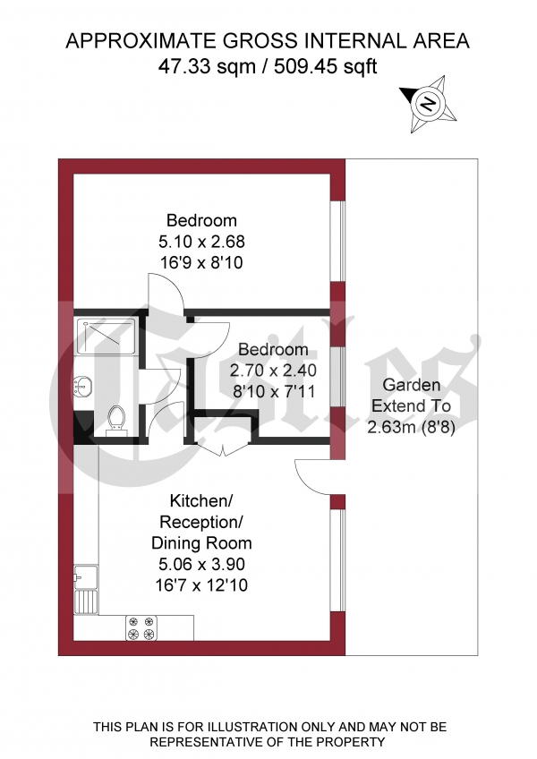 Floor Plan Image for 2 Bedroom Flat to Rent in Southwold Road, Hackney, E5