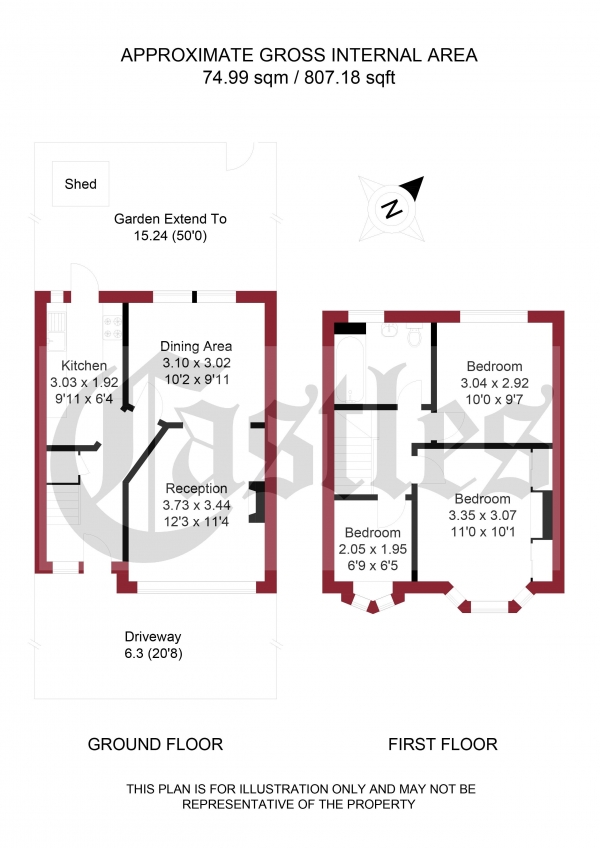 Floor Plan Image for 3 Bedroom Property to Rent in Tasmania Terrace, Edmonton, N18