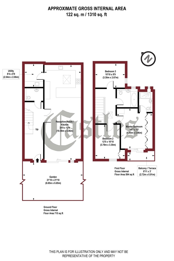 Floor Plan Image for 3 Bedroom Property to Rent in Printworks House, Crouch End, N8