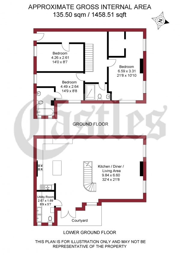 Floor Plan Image for 3 Bedroom Flat to Rent in Clarence Road, Hackney, E5