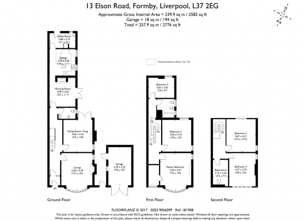Floor Plan Image for 6 Bedroom Semi-Detached House for Sale in Elson Road, Formby