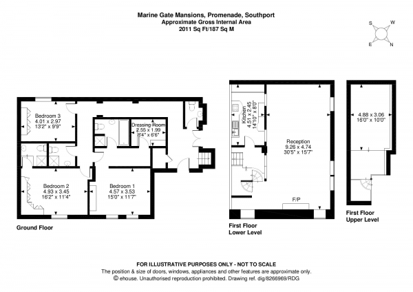 Floor Plan Image for 3 Bedroom Apartment for Sale in Marine Gate Mansions, Southport