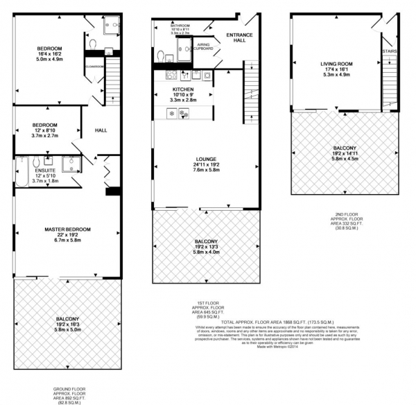 Floor Plan Image for 3 Bedroom Penthouse to Rent in Rumford Place, Liverpool