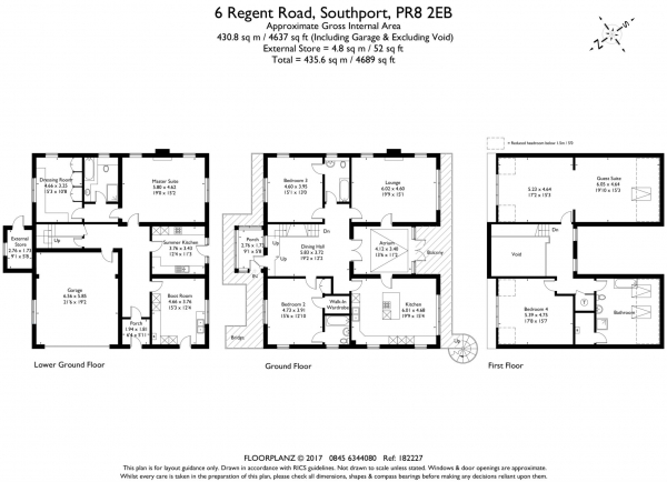 Floor Plan Image for 6 Bedroom Detached House for Sale in Regent Road, Birkdale