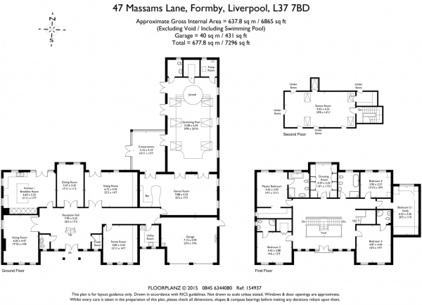 Floor Plan Image for 6 Bedroom Detached House for Sale in Massams Lane, Freshfield, Formby