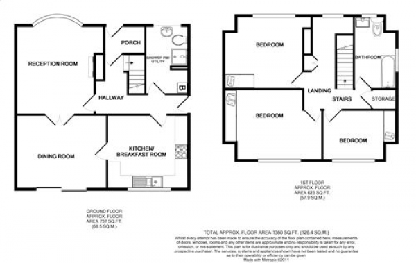 Floor Plan for 3 Bedroom Detached House for Sale in Onslow Crescent, Hillside, Southport, Merseyside, PR8 4SD, PR8, 4SD -  &pound395,000