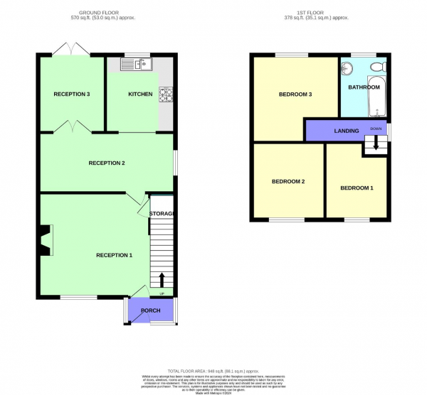 Floor Plan Image for 3 Bedroom Semi-Detached House for Sale in Guildford Road, Birkdale, Southport, Merseyside, PR8 4NE