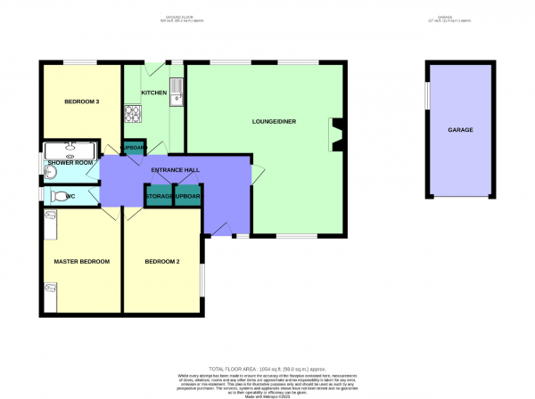 Floor Plan Image for 3 Bedroom Bungalow to Rent in Moss Lane, Churchtown, Southport, Merseyside, PR9 7QS