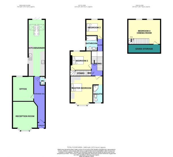 Floor Plan Image for 4 Bedroom Semi-Detached House for Sale in Denmark Road, Southport, Merseyside, PR9 7LP