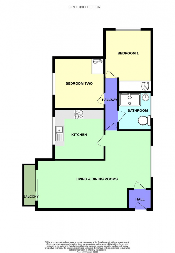 Floor Plan Image for 2 Bedroom Apartment for Sale in York Road, Birkdale, Southport, Merseyside, PR8 2AD