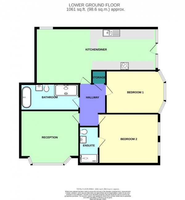 Floor Plan Image for 2 Bedroom Apartment for Sale in Lulworth Road, Southport, PR8 2AS