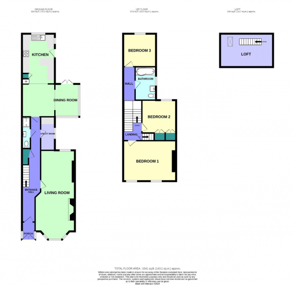 Floor Plan Image for 3 Bedroom Semi-Detached House for Sale in Richmond Road, Birkdale, Southport, Merseyside, PR8 4SB