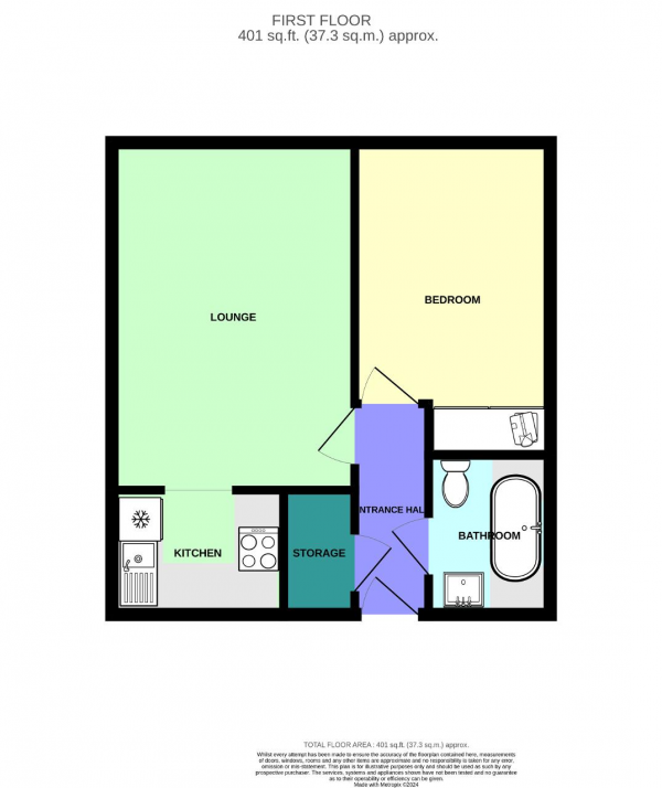 Floor Plan Image for 1 Bedroom Retirement Property for Sale in Homechase House, Chase Close, Birkdale, Mersyside, PR8 2DG