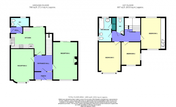 Floor Plan Image for 3 Bedroom Detached House for Sale in Hastings Road, Hillside, Southport, Merseyside, PR8 2LN