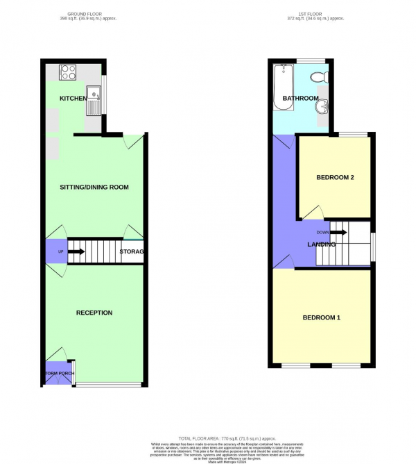 Floor Plan Image for 2 Bedroom Semi-Detached House to Rent in Compton Road, Birkdale, Southport, Merseyside, PR8 4EG