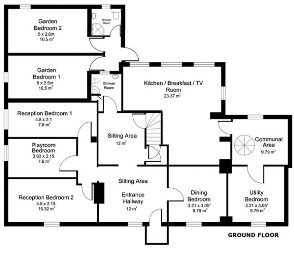 Floor Plan Image for 1 Bedroom House Share to Rent in London Road, Bagshot, Surrey, GU19 5DS