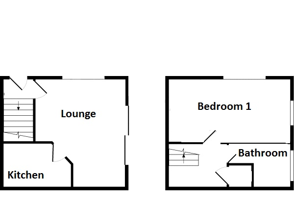 Floor Plan Image for 1 Bedroom Terraced House to Rent in Oaktrees, Ash, Hampshire, GU12 6QS