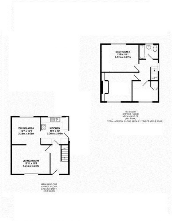 Floor Plan Image for 1 Bedroom House Share to Rent in Broomhill Road, Cove, Farnborough, Hampshire, GU14 9PS