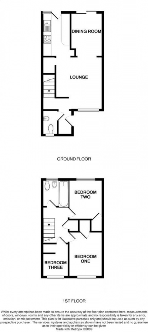 Floor Plan Image for 3 Bedroom Terraced House to Rent in Pinewood Park, farnborough, Hampshire, GU14 9LB