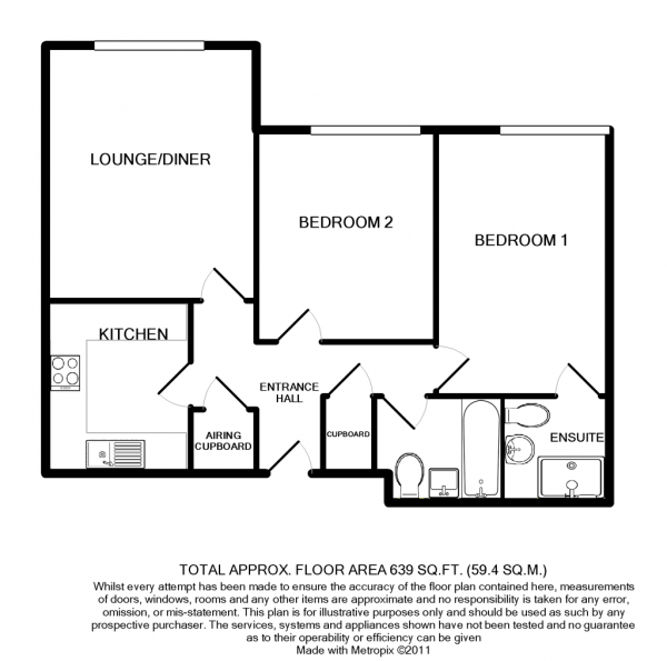 Floor Plan Image for 2 Bedroom Apartment for Sale in London Road, Camberley, Surrey, GU15 3JJ