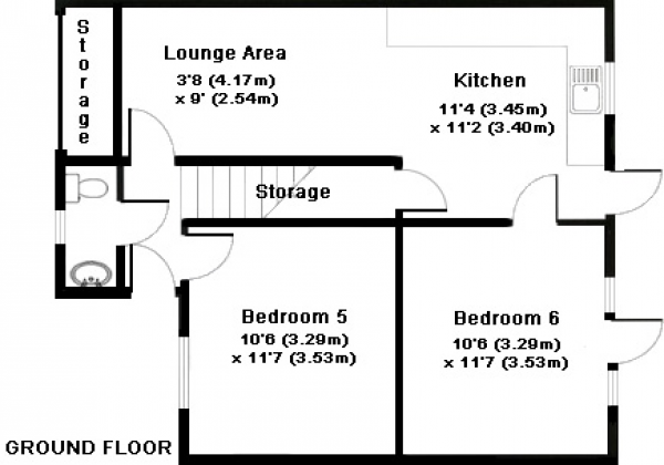 Floor Plan Image for 1 Bedroom House Share to Rent in Lory Ridge, Bagshot, Surrey, GU19 5BS