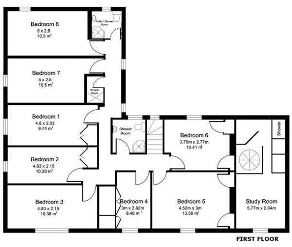 Floor Plan Image for 1 Bedroom Studio to Rent in London Road, Bagshot, Surrey, GU19 5DS