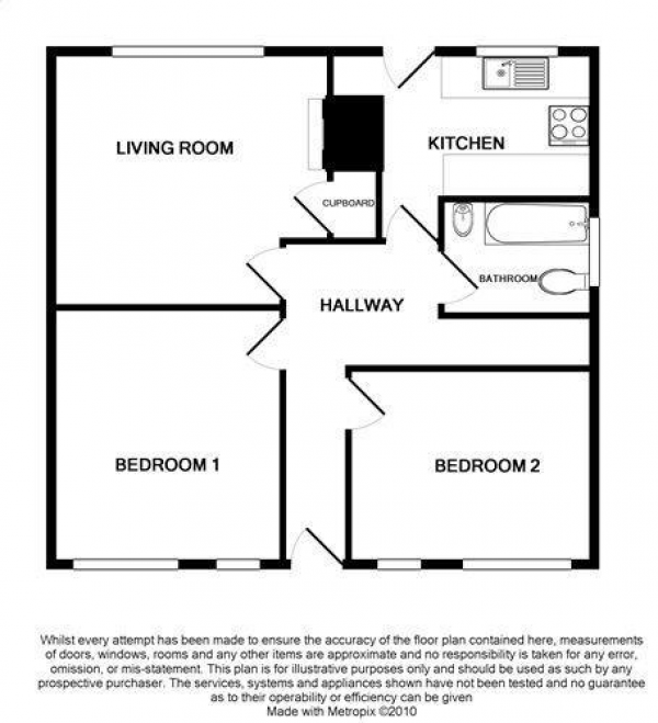 Floor Plan Image for 2 Bedroom Maisonette to Rent in Ratcliffe Road, Farnborough, Hampshire, GU14 9AW