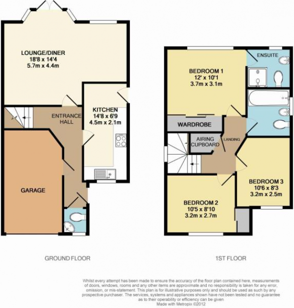 Floor Plan Image for 3 Bedroom Detached House to Rent in Waterloo Close, Camberley, Surrey, GU15 1PY