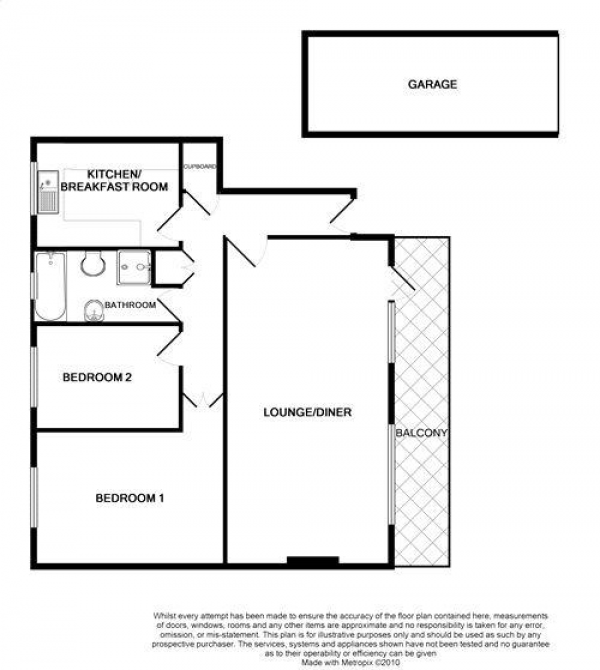 Floor Plan Image for 2 Bedroom Apartment to Rent in Lansdowne Court, Upper Park Road, Camberley, Surrey, GU15 2ET