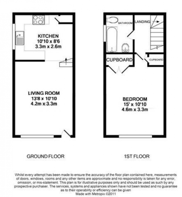 Floor Plan Image for 1 Bedroom Terraced House to Rent in Kingfisher Close, Farnborough, Hampshire, GU14 9QX