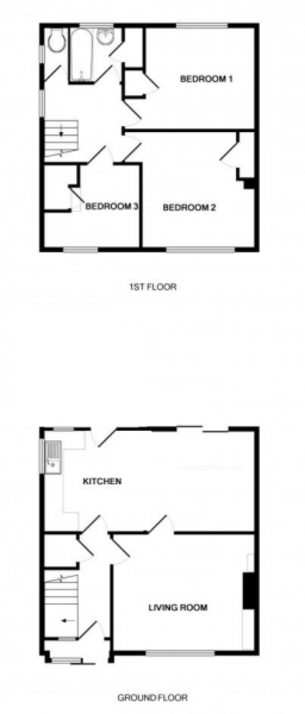 Floor Plan Image for 3 Bedroom Terraced House to Rent in Westfield Road, Camberley, Surrey, GU15 2SG