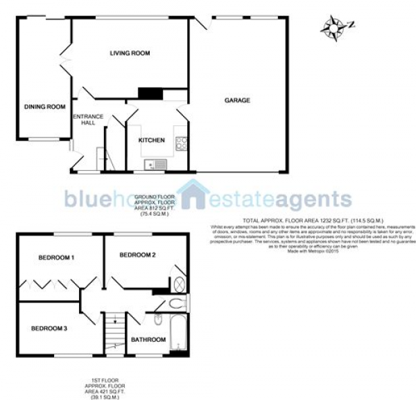 Floor Plan Image for 3 Bedroom Semi-Detached House for Sale in Cheyne Way, Farnborough, Hampshire, GU14 8SD